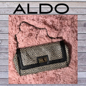 Aldo black and white geo design Clutch